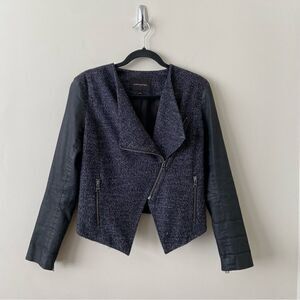 Banana Republic-Wool Blend Tweed Moto Cropped Jacket